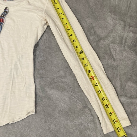 Patagonia White and Tan Long Sleeve Buttoned T-Shirt Organic Cotton Size S - Picture 13 of 14